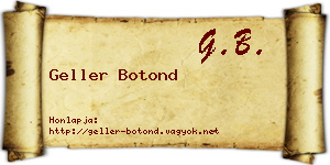 Geller Botond névjegykártya